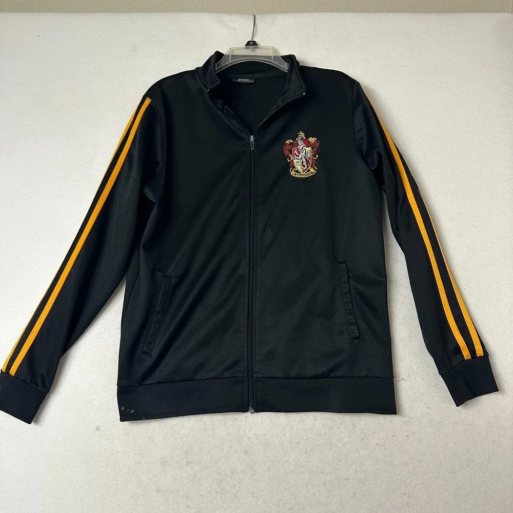 Harry Potter Gryffindor Track Jacket Black Full Zip House Crest Mens Medium M